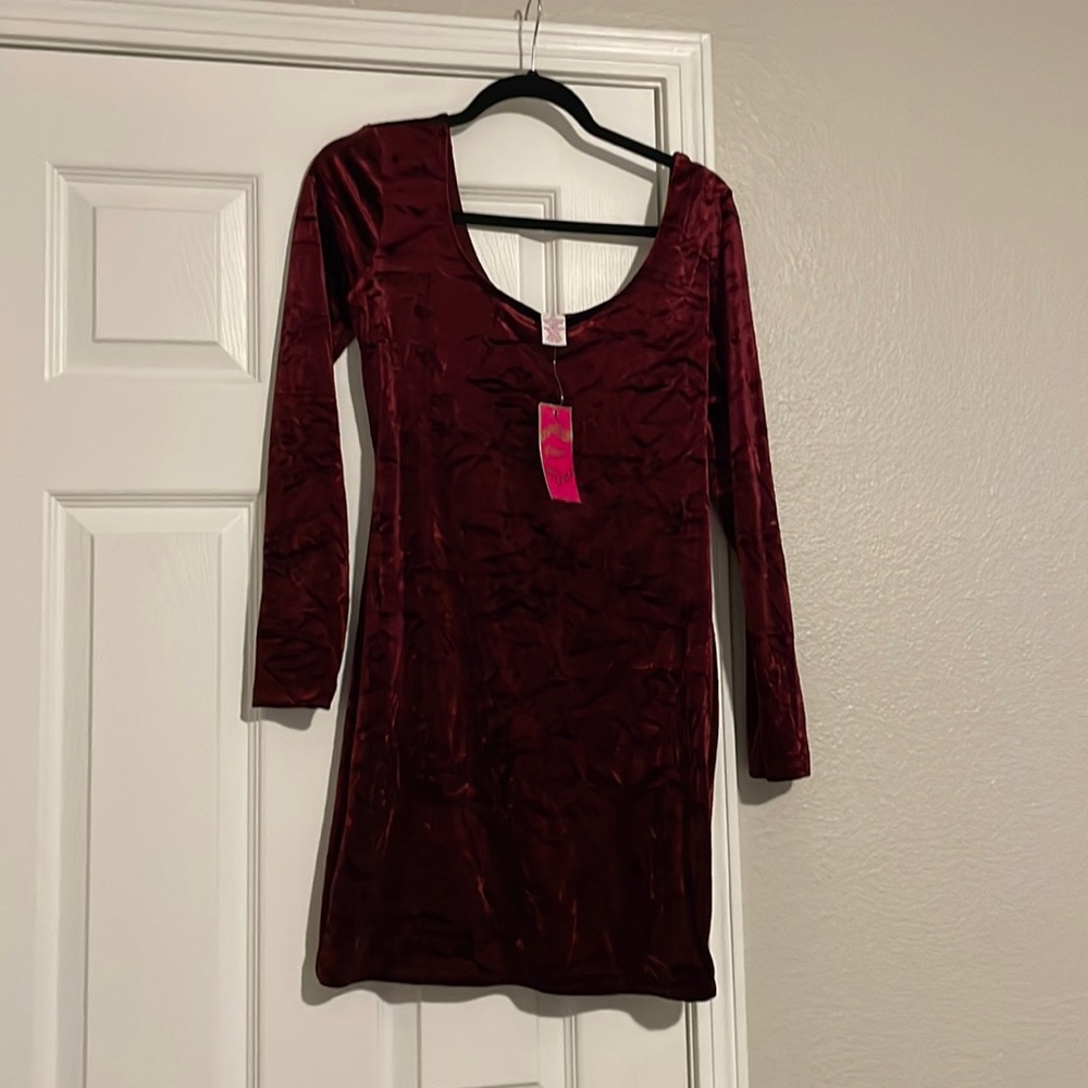 Red velvet dress